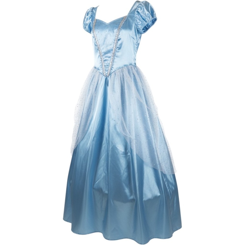 Cinderella Costume Women Small Blue Princess Ball Gown Cosplay Halloween